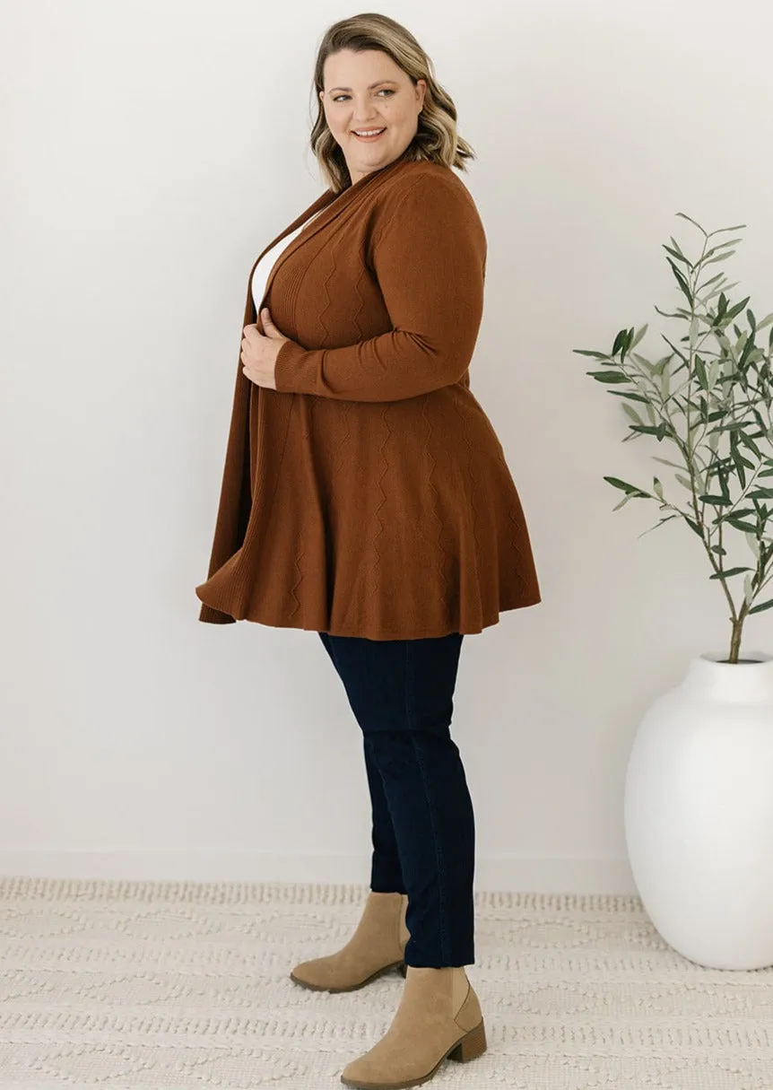 Jasper Swing Cardigan in Chocolate Brown