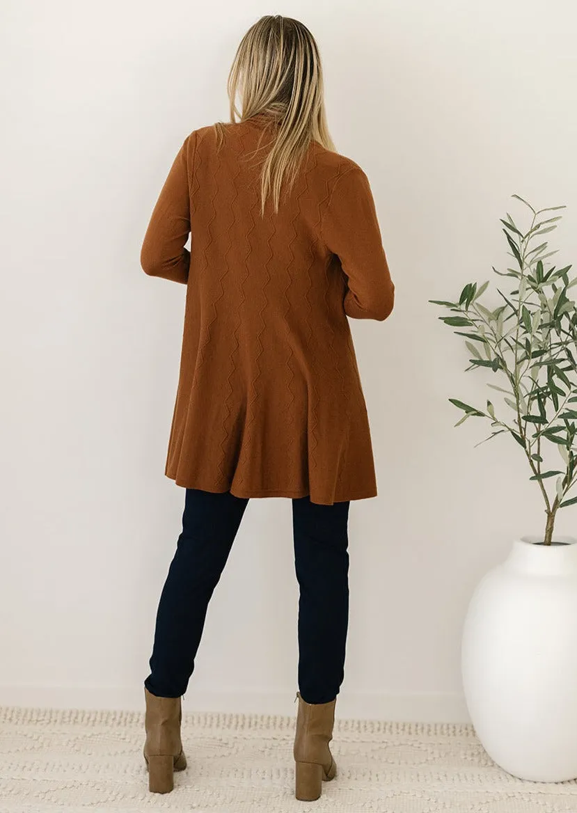 Jasper Swing Cardigan in Chocolate Brown