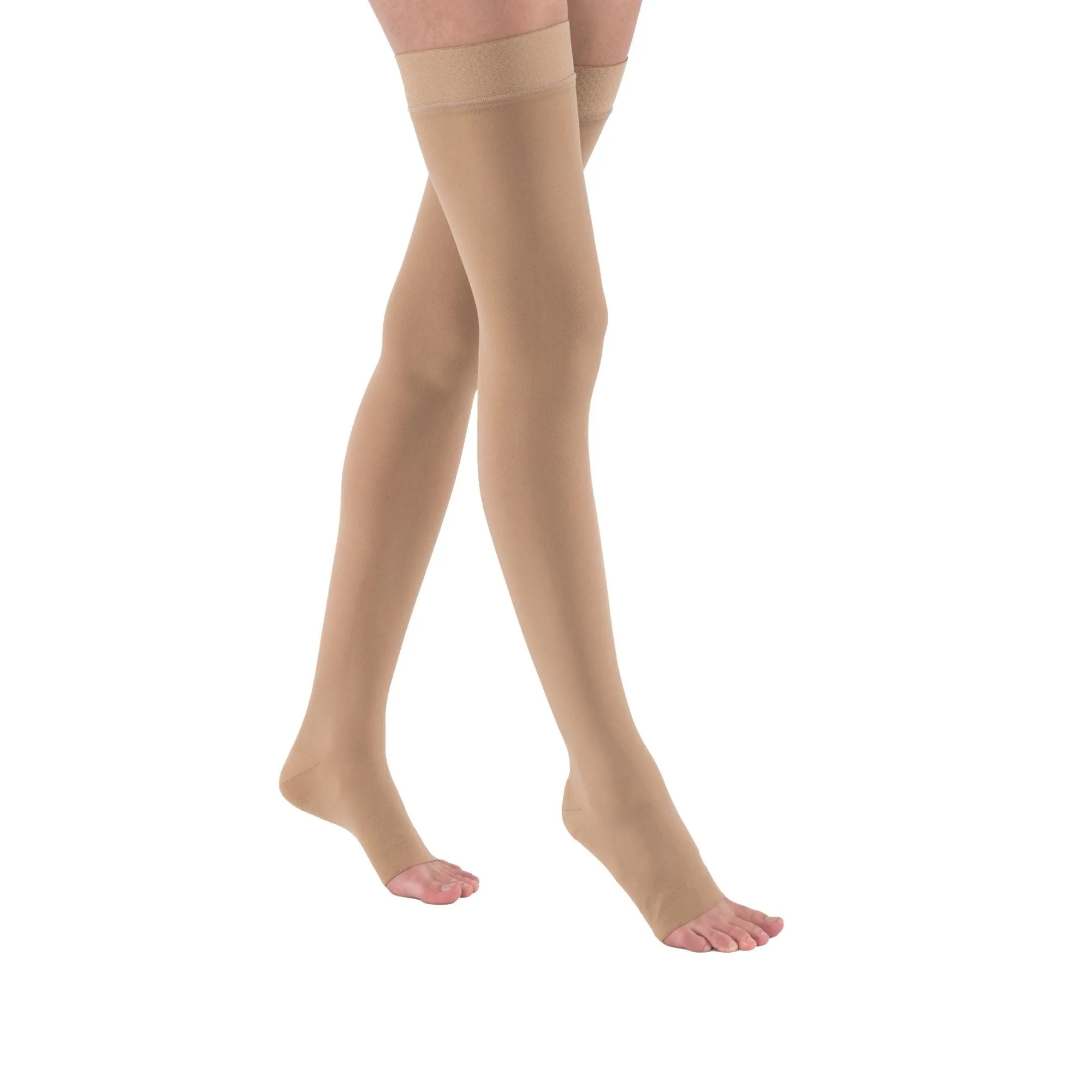 JOBST Relief 30-40 mmHg Compression Stockings, Thigh High Silicone Band, Open Toe
