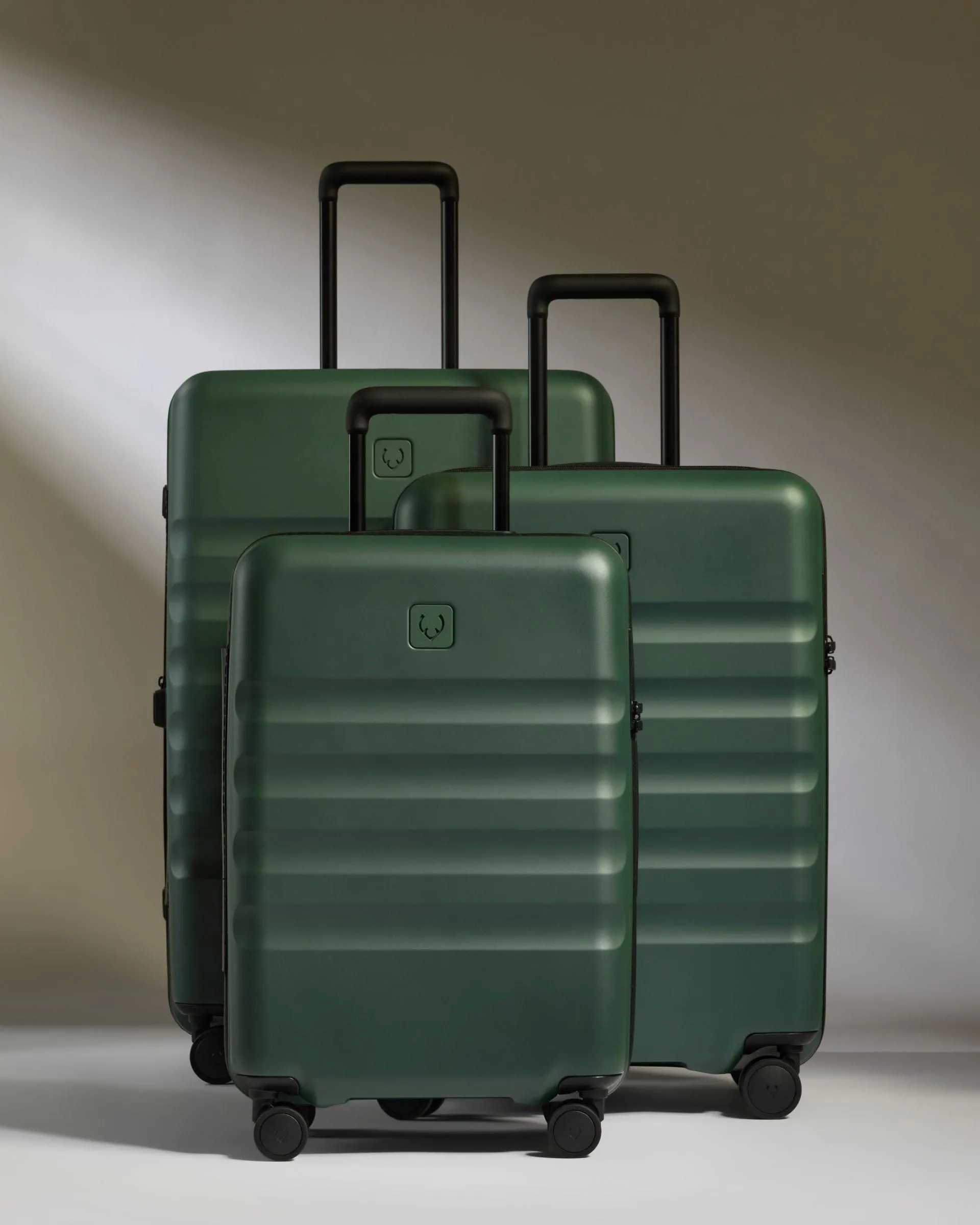 Large Cabin Suitcase Set in Antler Green - Icon Stripe