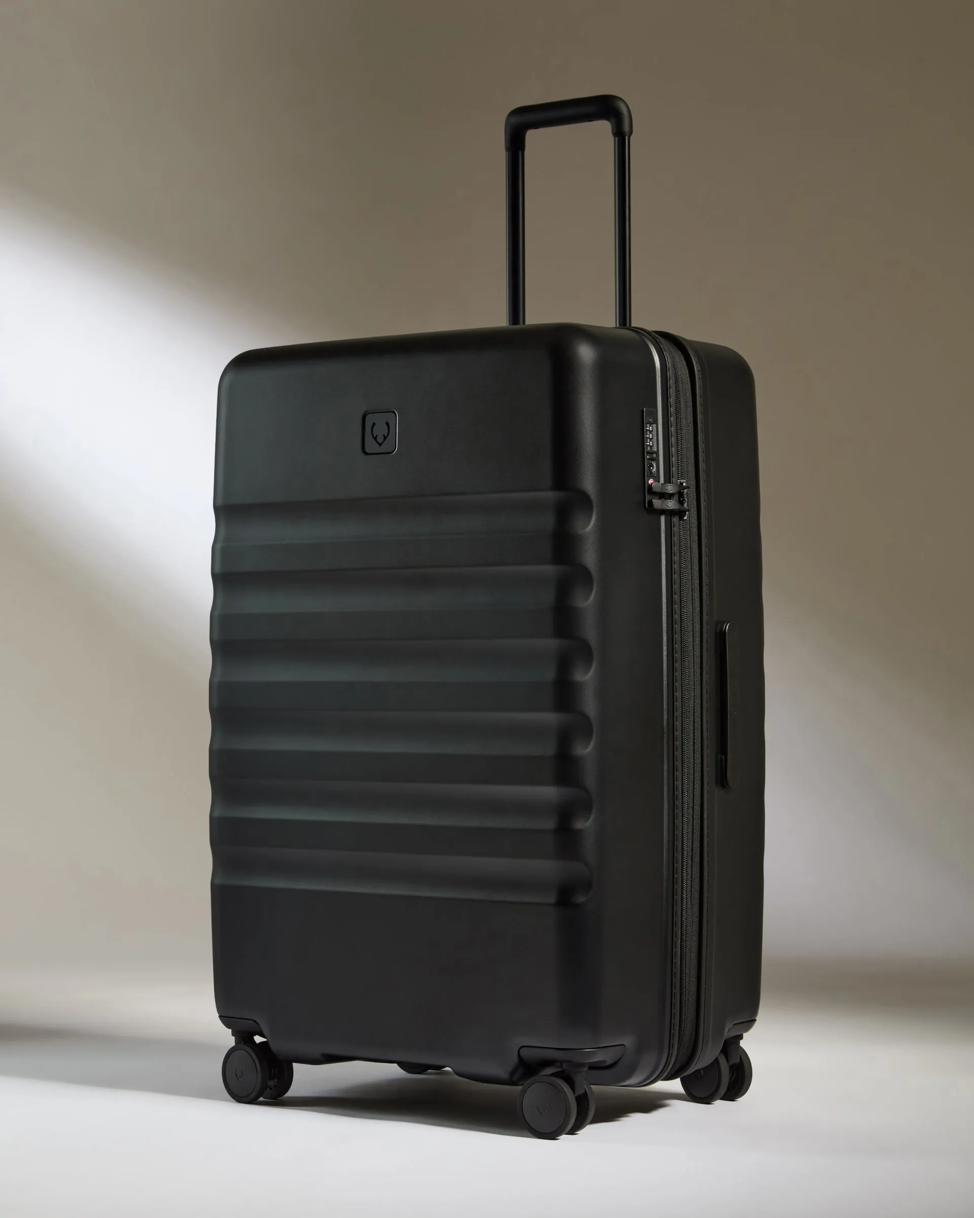 Large Cabin Suitcase Set in Black - Icon Stripe