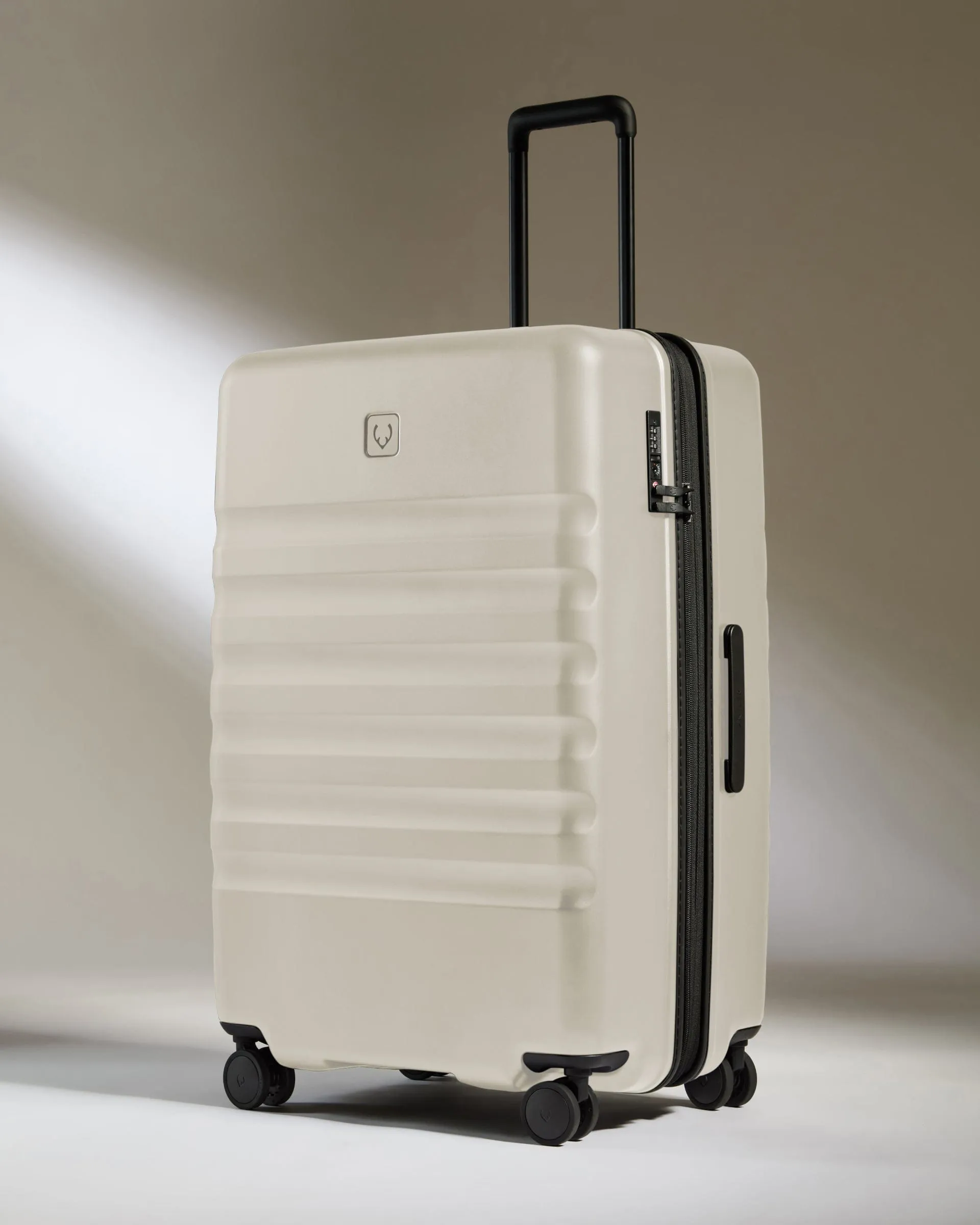 Large Cabin Suitcase Set in Taupe - Icon Stripe