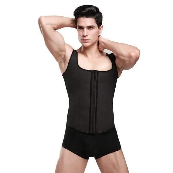 Latex Waist Trainer For Men Gym Shapewear Vest Corsets Fajas Colombianas