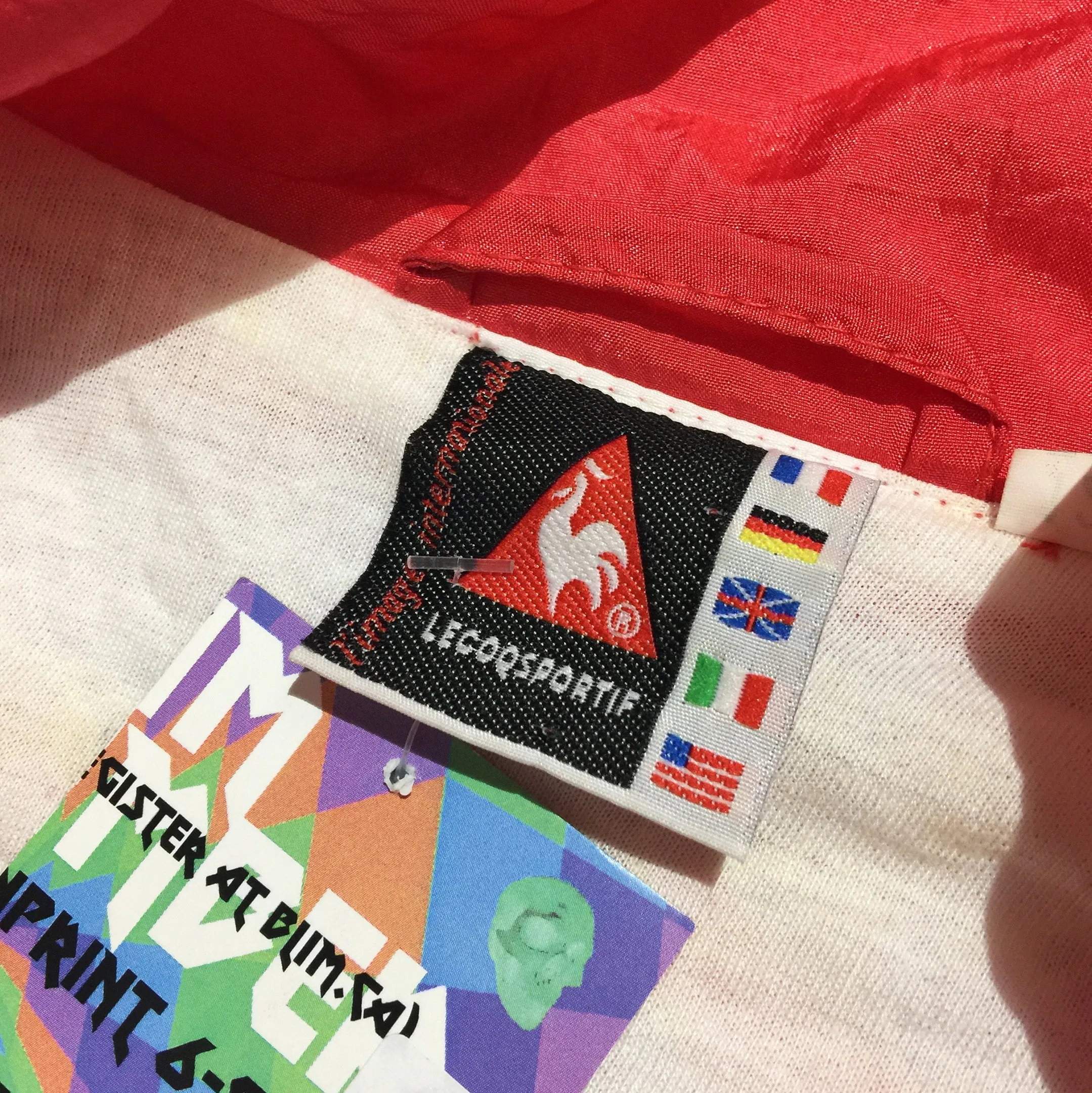 Le Coq Sportif Red and Vintage Detail Track Jacket
