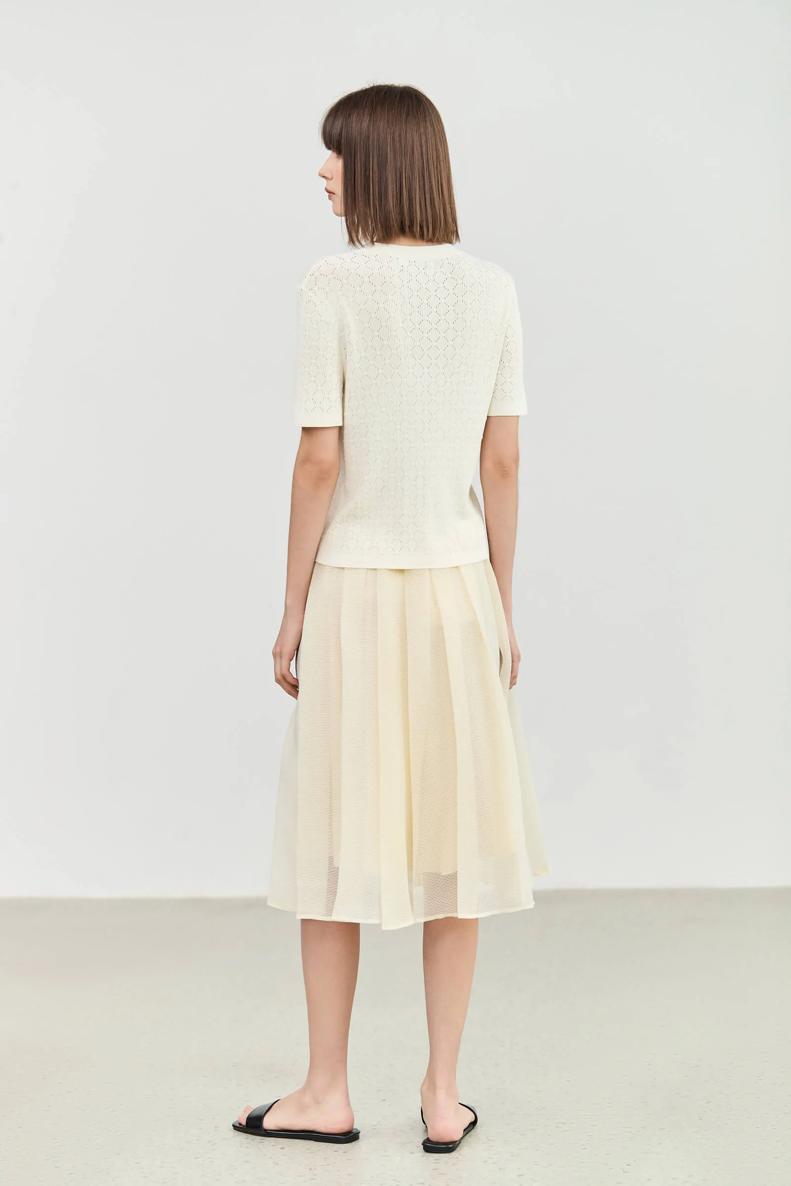 LILY Fashionable Hollow Knit Cardigan