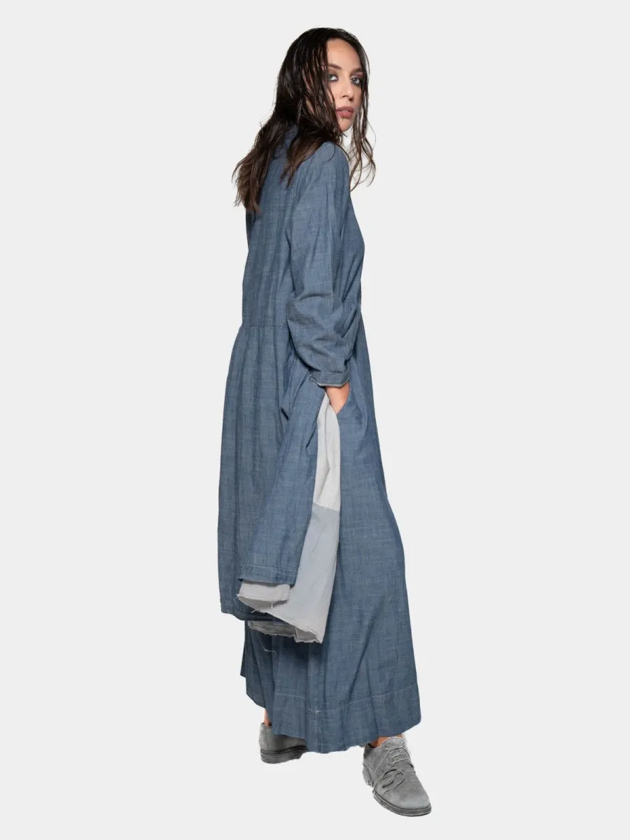 Long Sleeve Open Shirt Dress