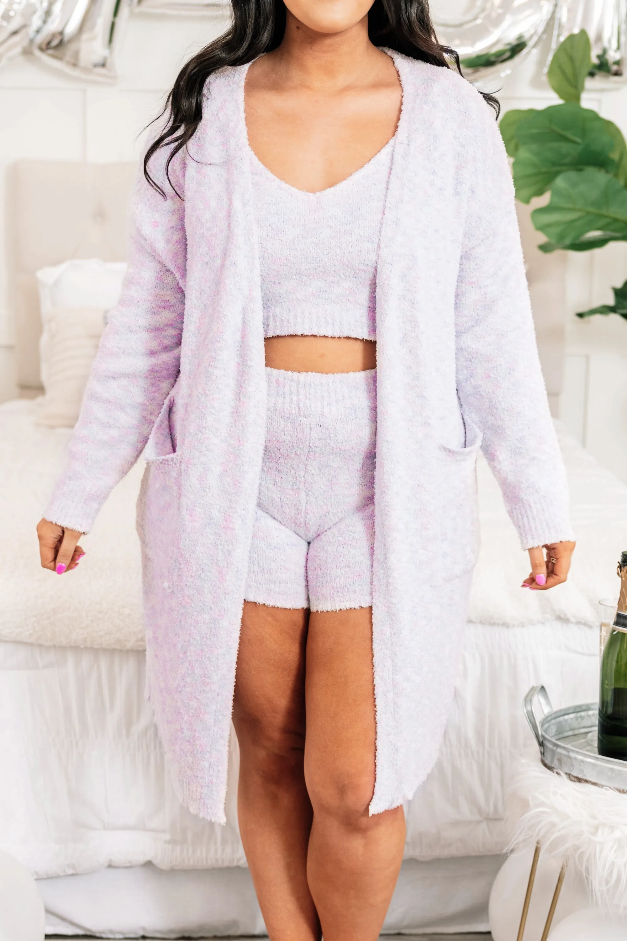 Lounging In Luxury Cardigan, Purple Tie Dye