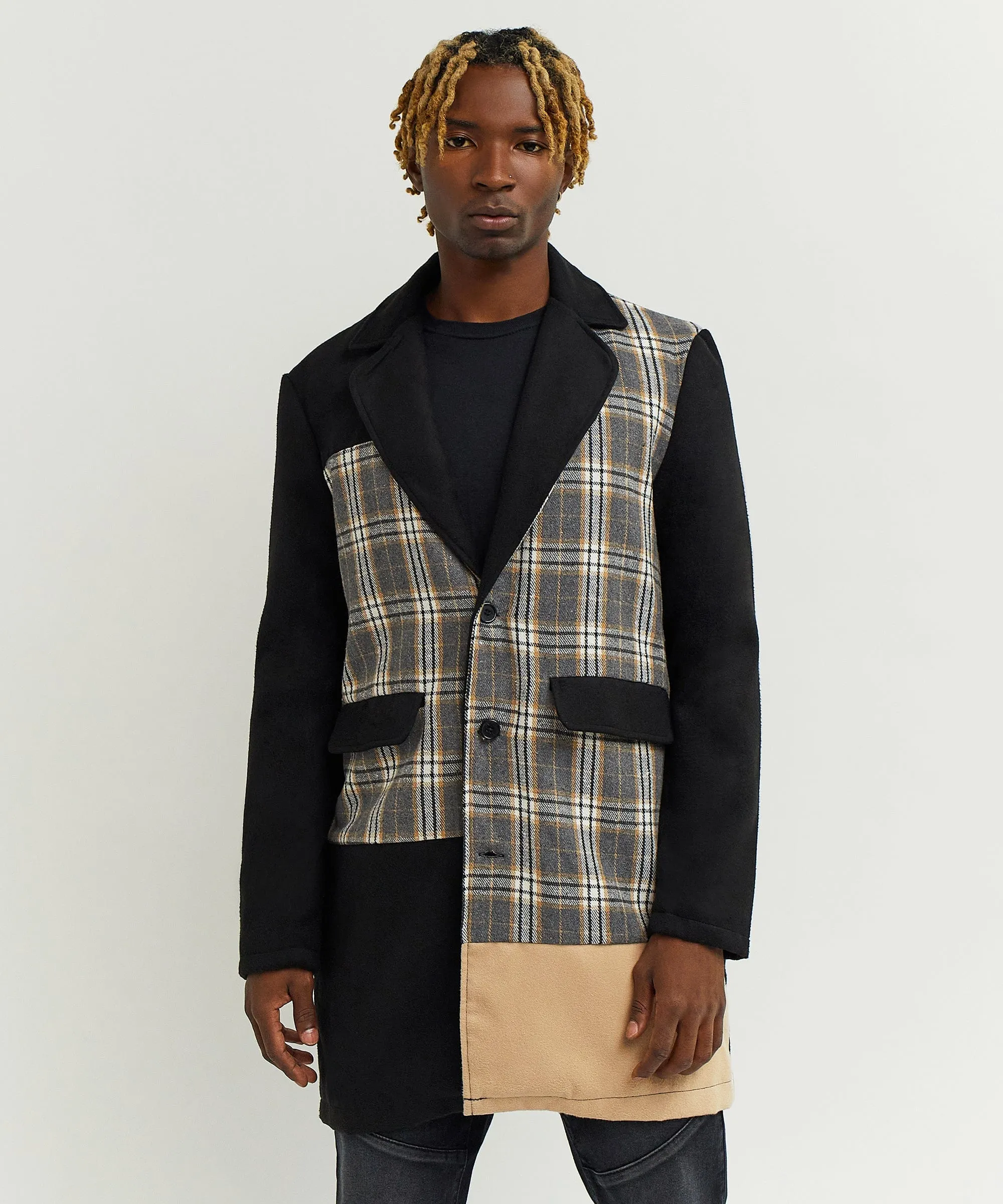 Lumberjack Color Block Plaid Overcoat