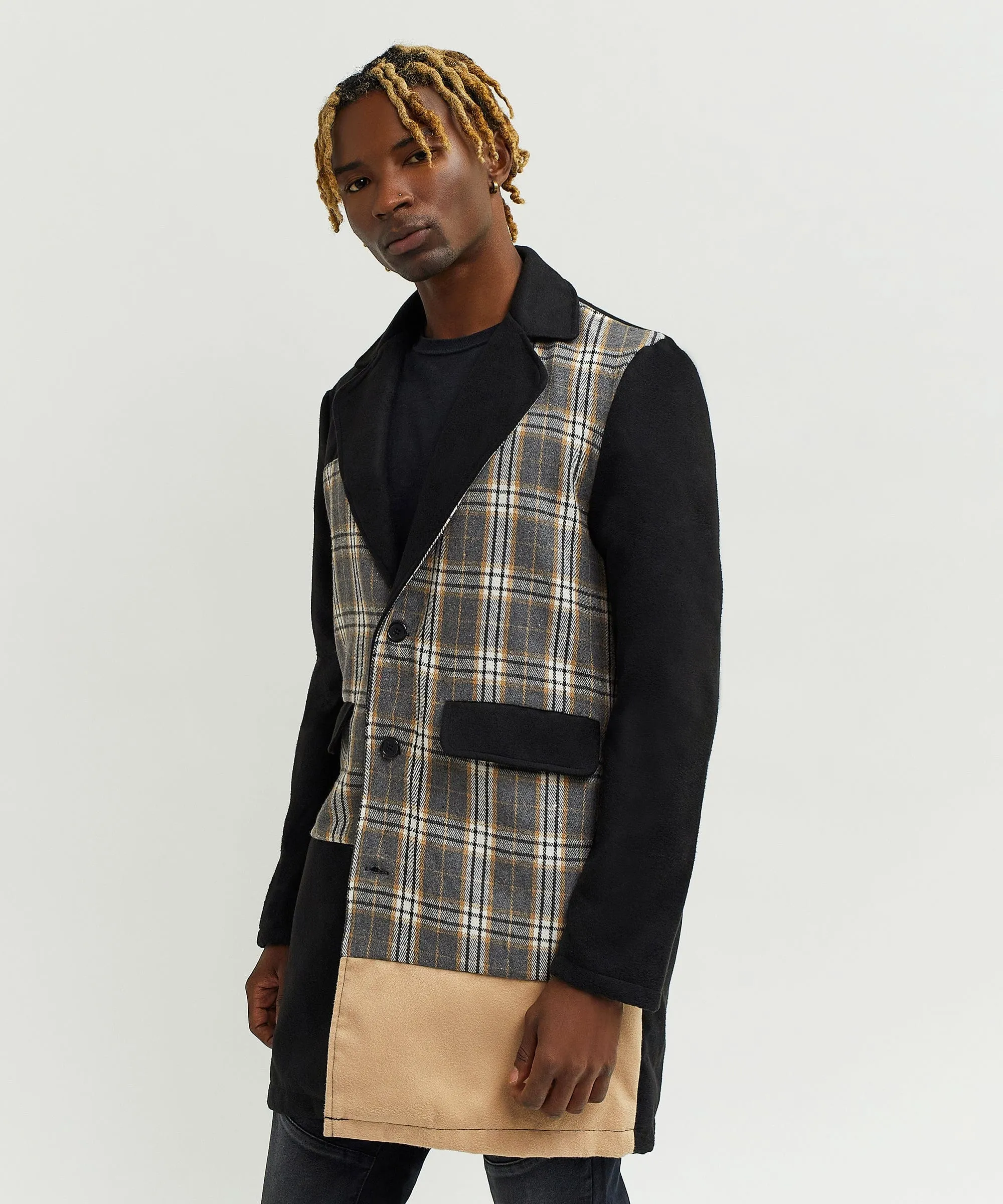 Lumberjack Color Block Plaid Overcoat