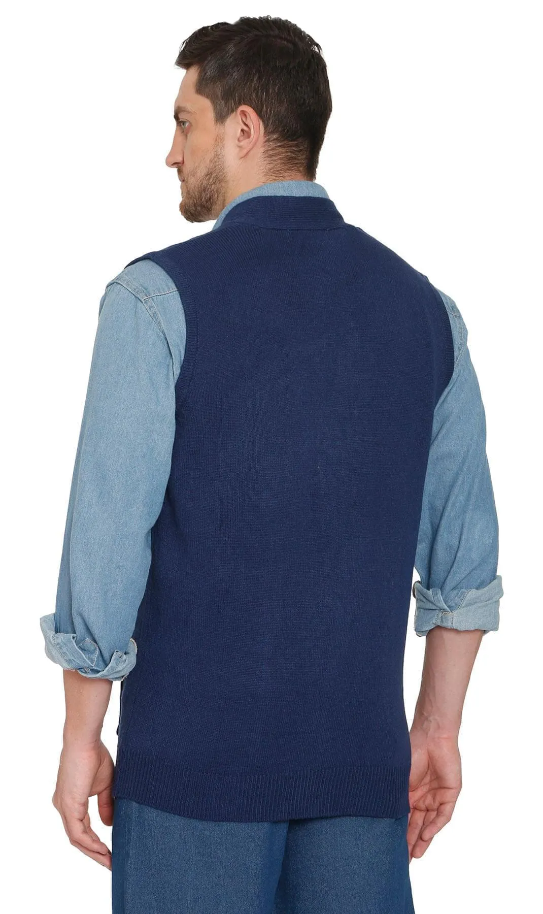 Men’s Knitted Button Front Sweater Vest – Button Up Knit Vest in Cashmere-Like Acrylic