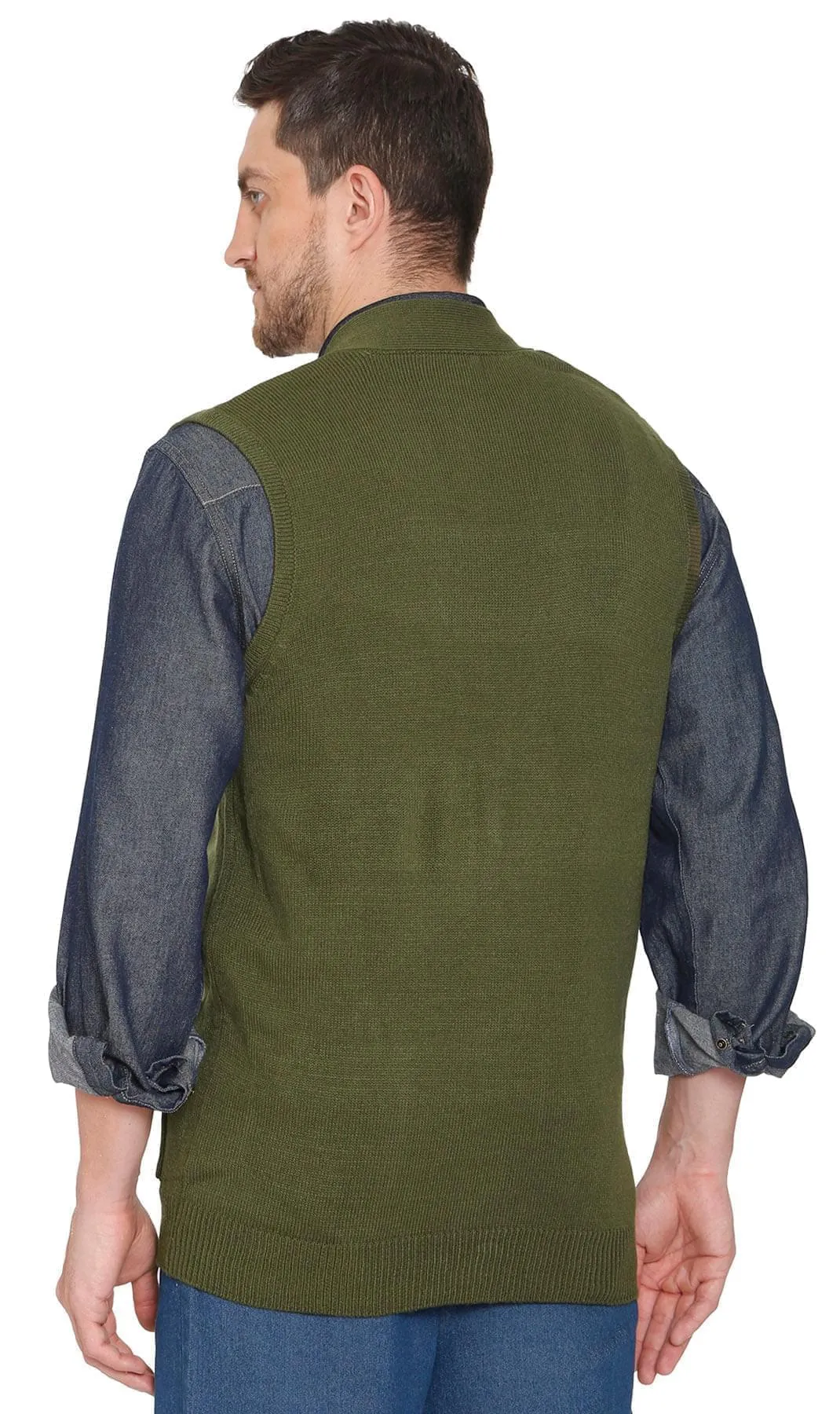 Men’s Knitted Button Front Sweater Vest – Button Up Knit Vest in Cashmere-Like Acrylic