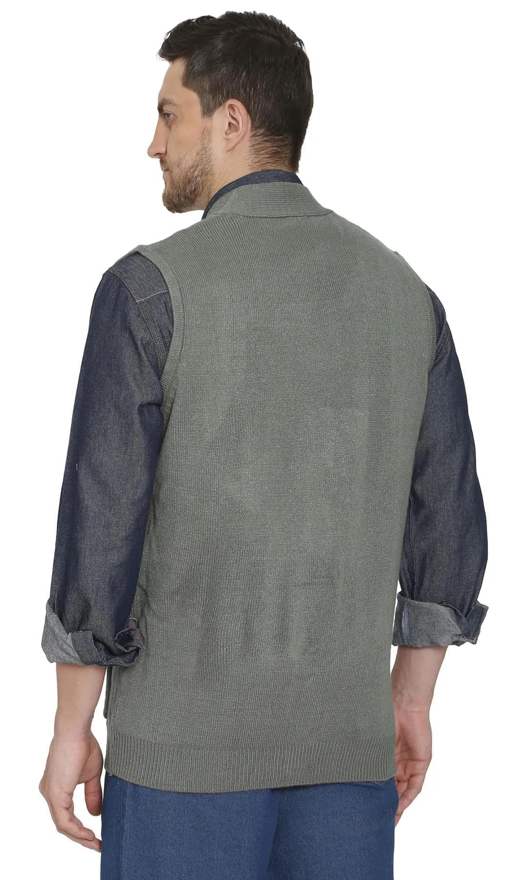 Men’s Knitted Button Front Sweater Vest – Button Up Knit Vest in Cashmere-Like Acrylic