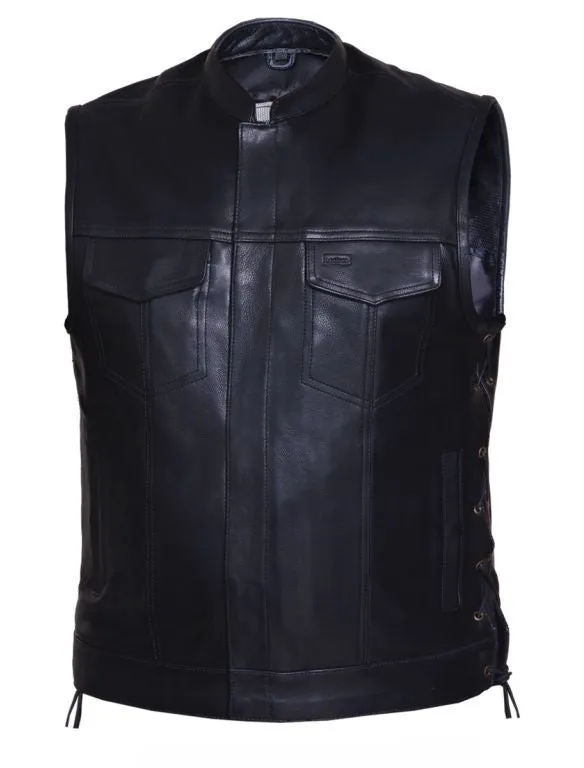 Mens PREMIUM Club Vest in Soft Cowhide - Side Lace