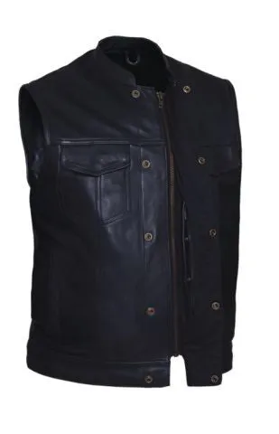 Mens PREMIUM Club Vest in Soft Cowhide - Side Lace