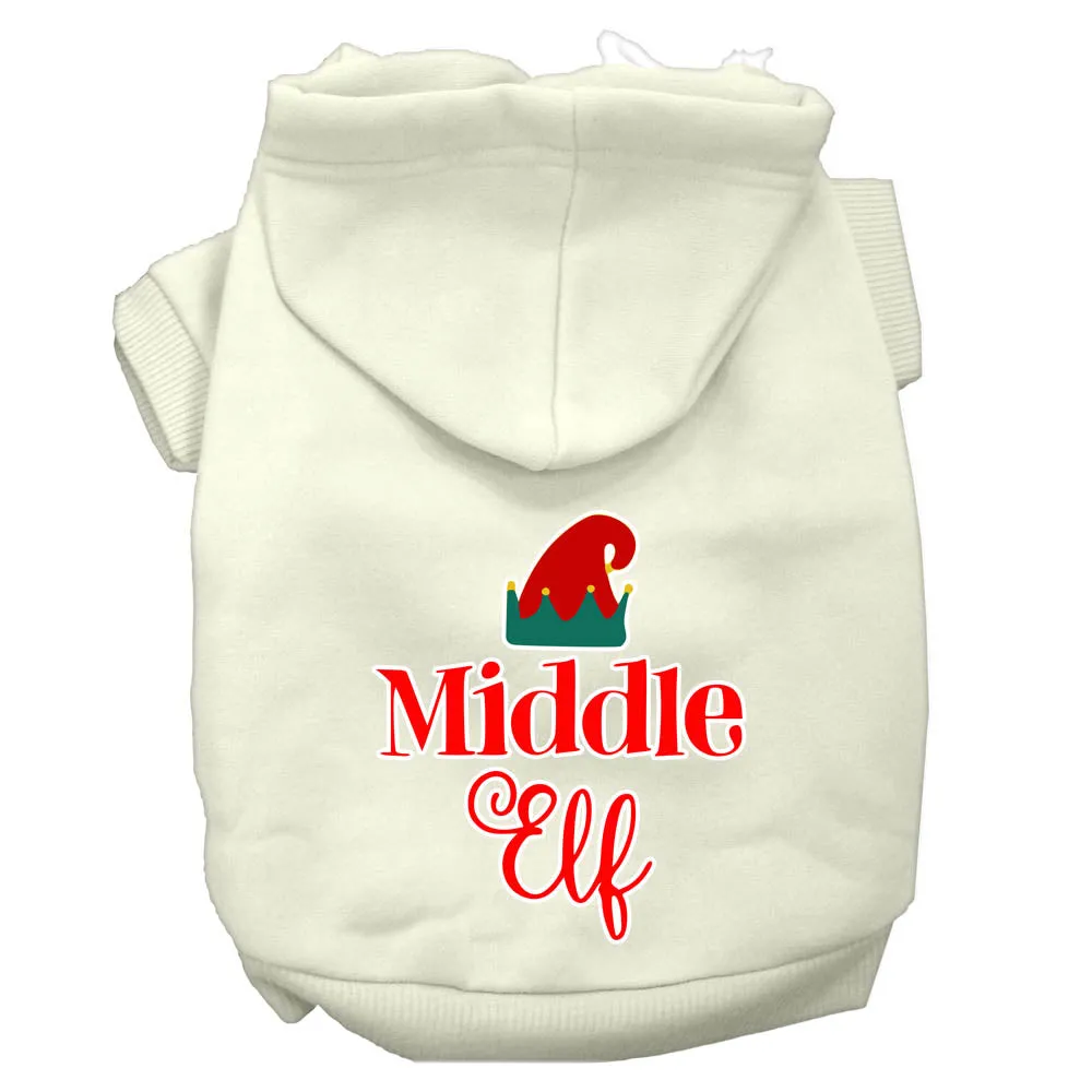 Middle Elf Screen Print Dog Hoodie Cream L