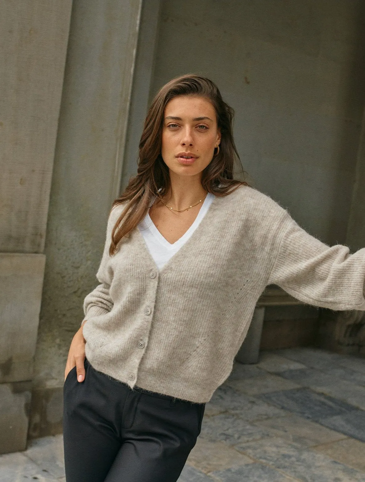 MMThora V-Neck Knit Cardigan