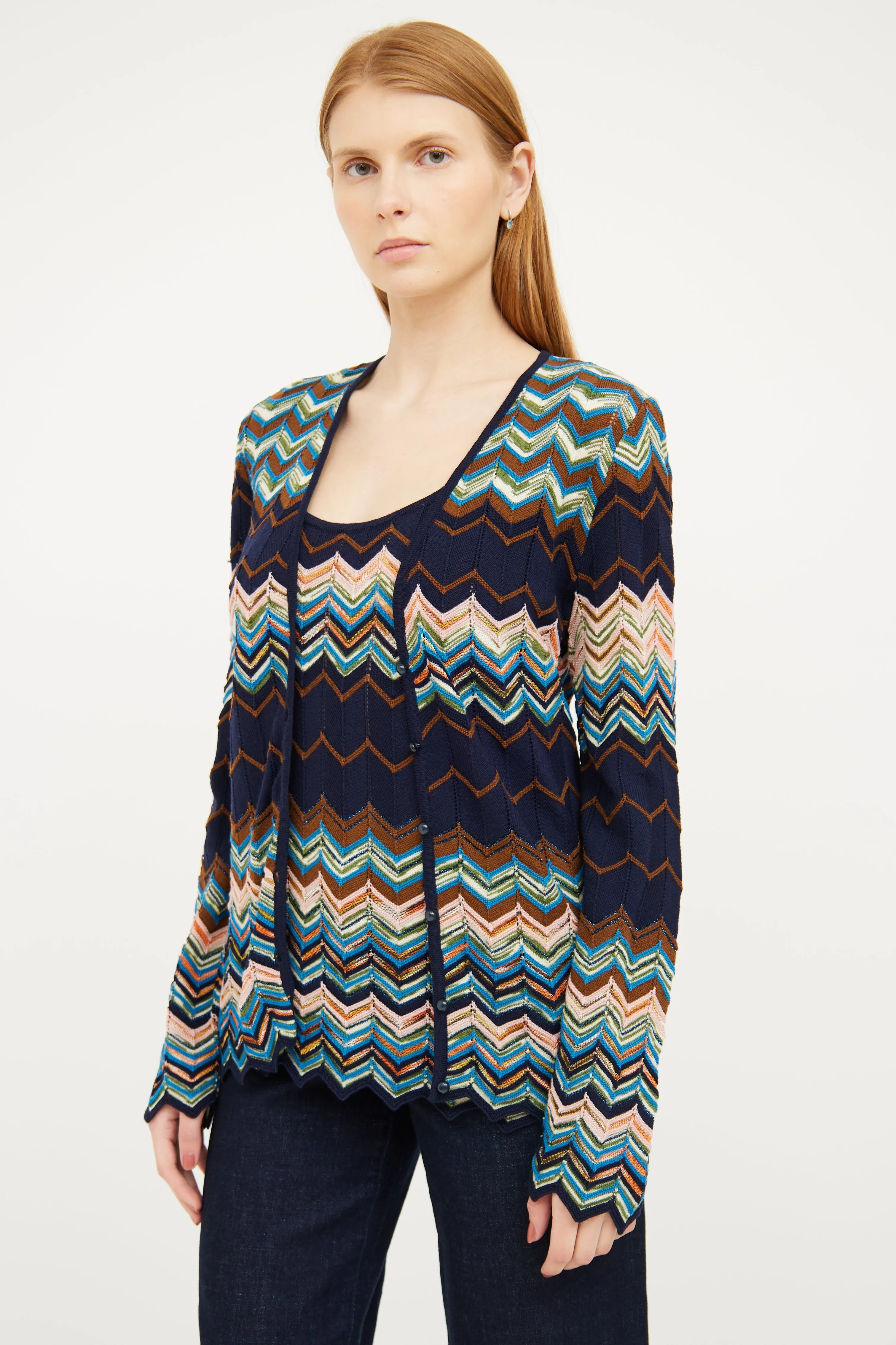Multi Knit Top & Cardigan Set