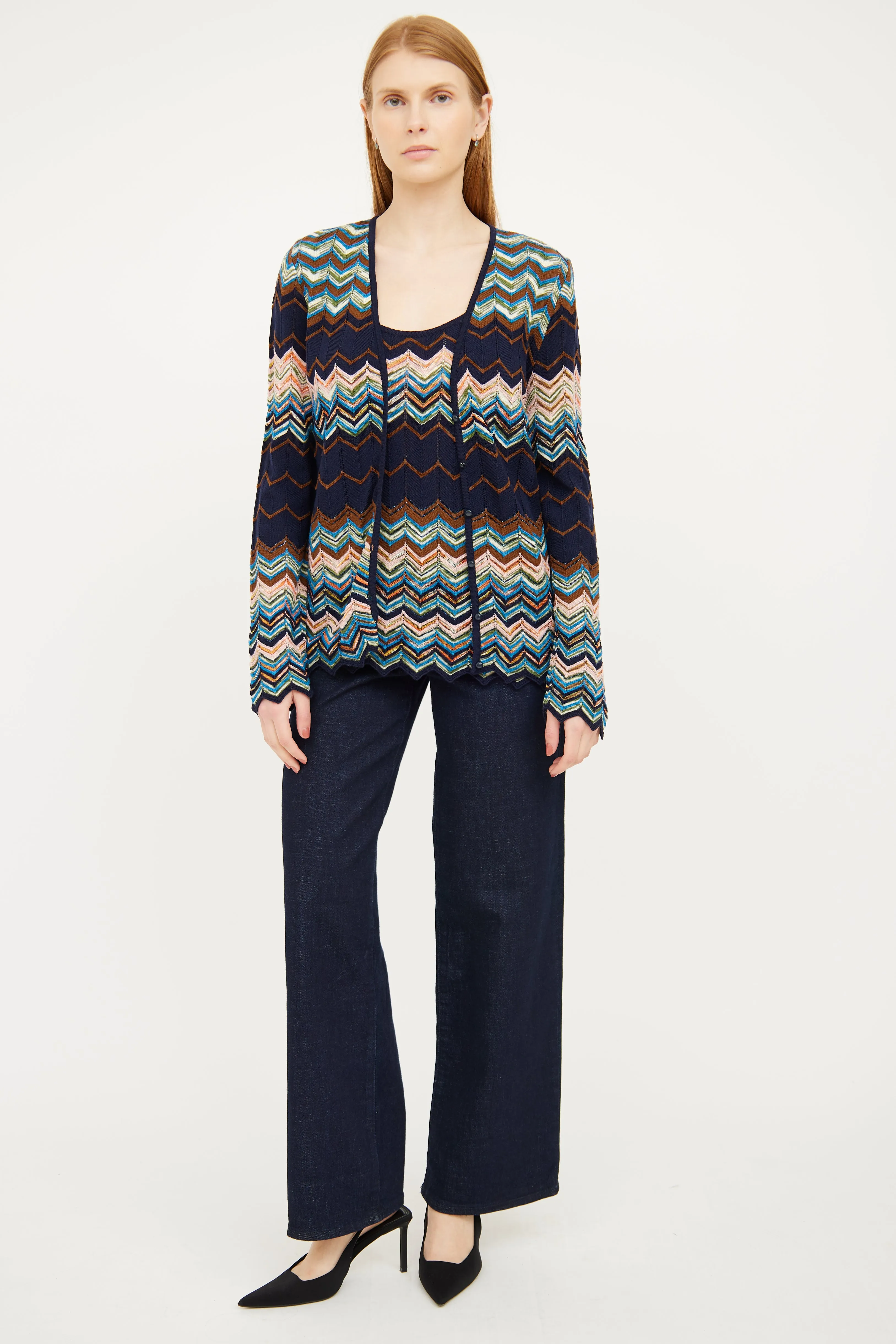 Multi Knit Top & Cardigan Set