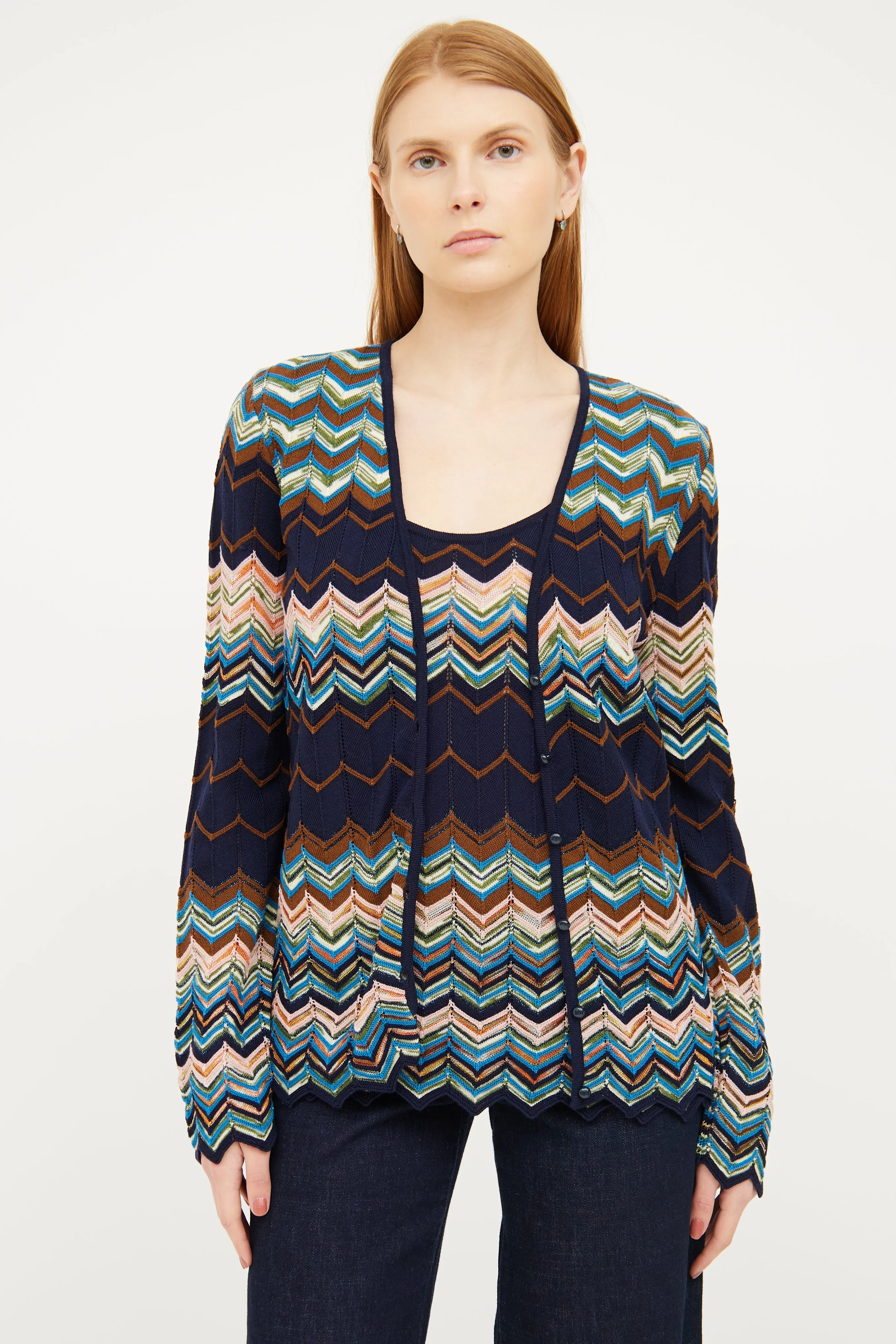 Multi Knit Top & Cardigan Set