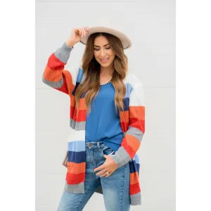 Multi Striped Knit Cardigan
