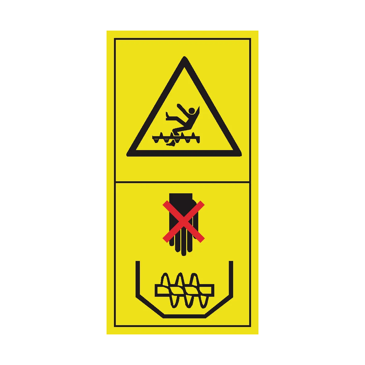 Never Reach or Climb Into Grain Tank While Engine Is Running Sticker