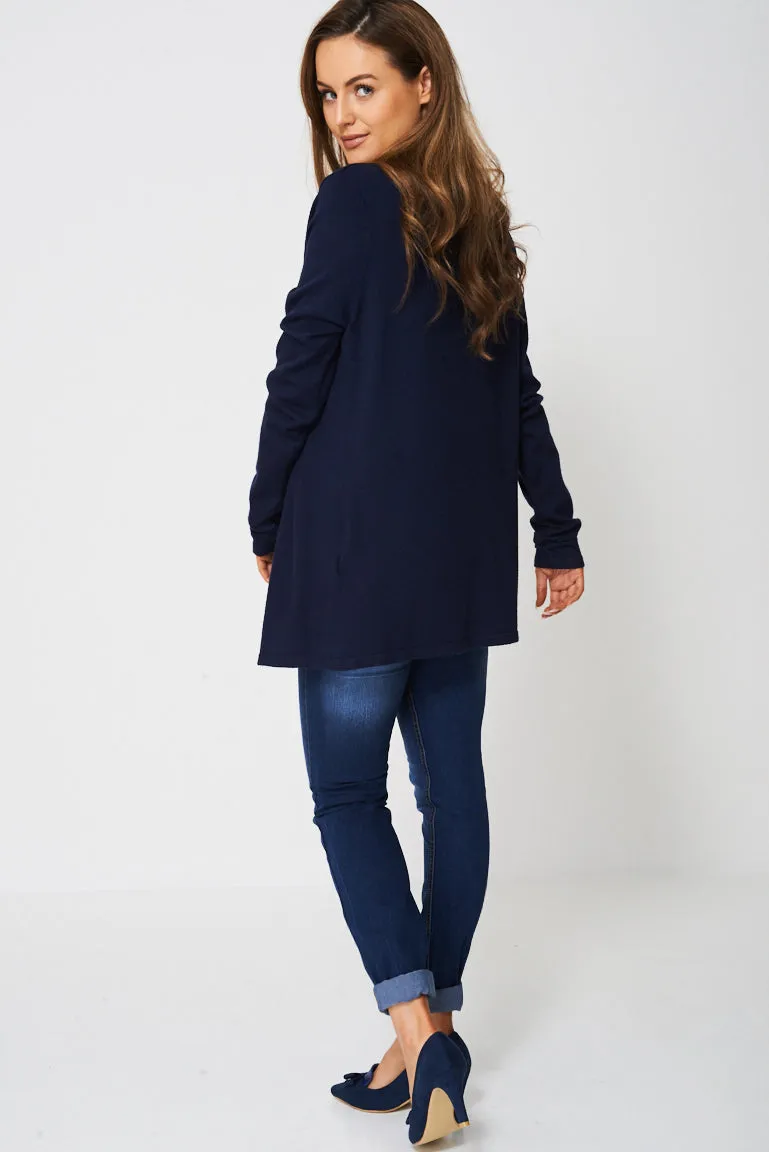 Open Front Cardigan In Navy