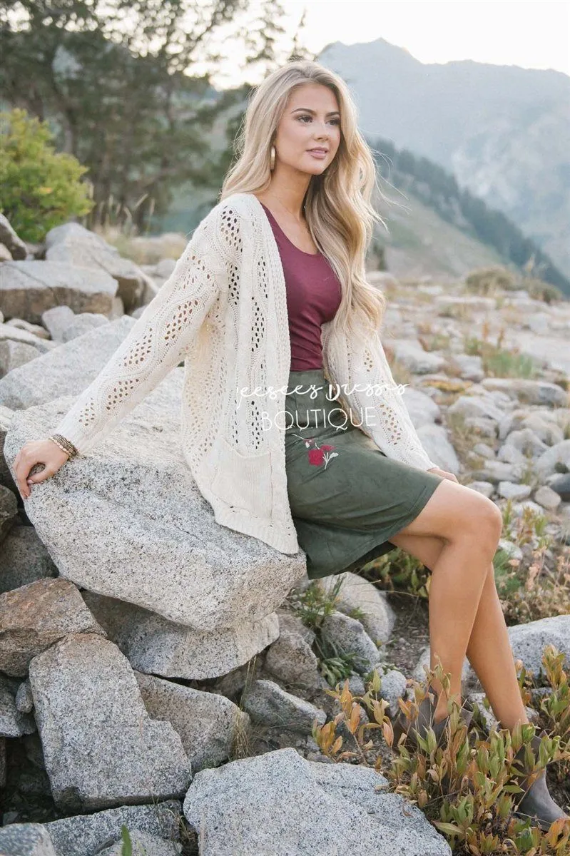 Over Sized Crochet Knit Cardigan