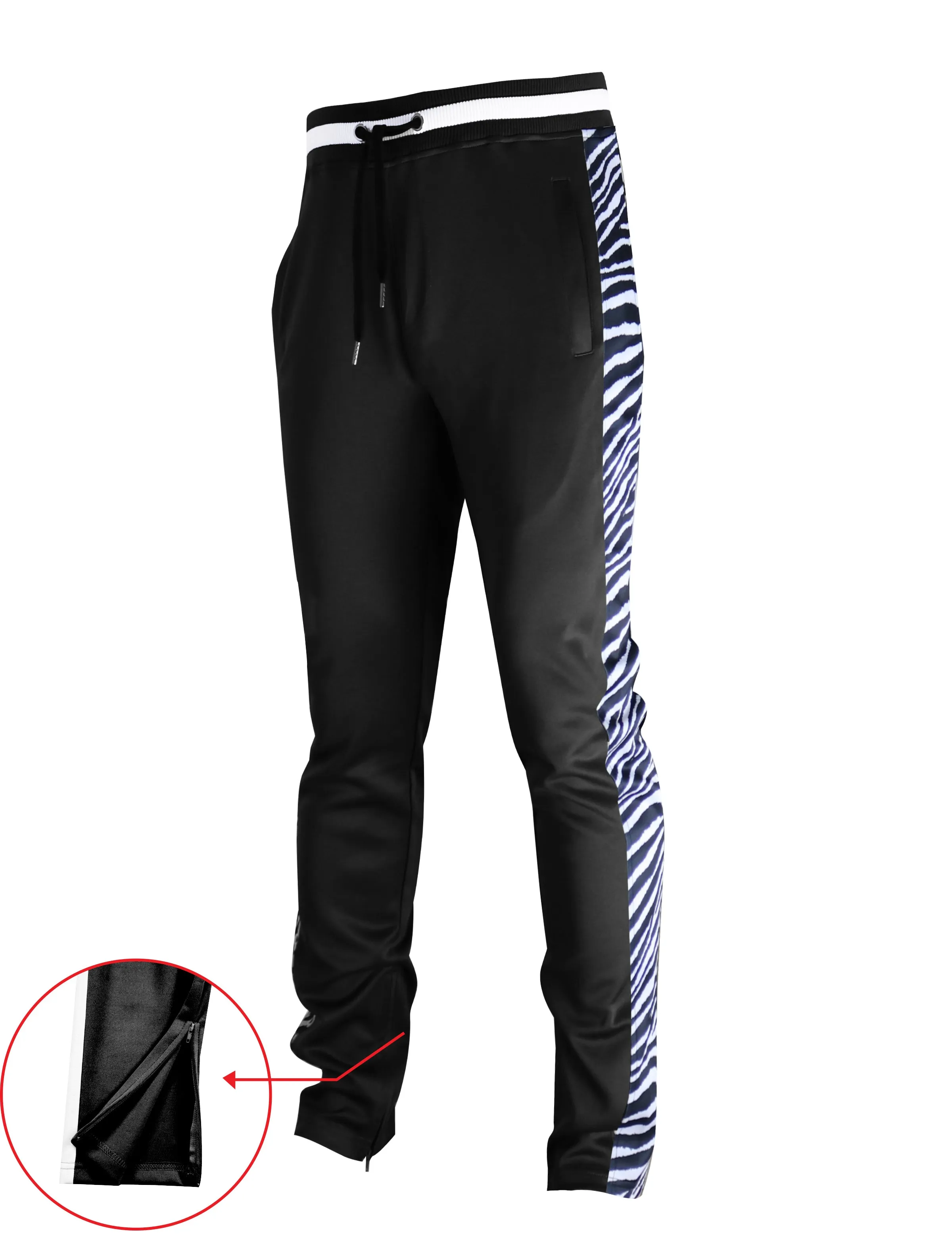 P11004-PRINT TRACK PANTS (BLACK/ZB)