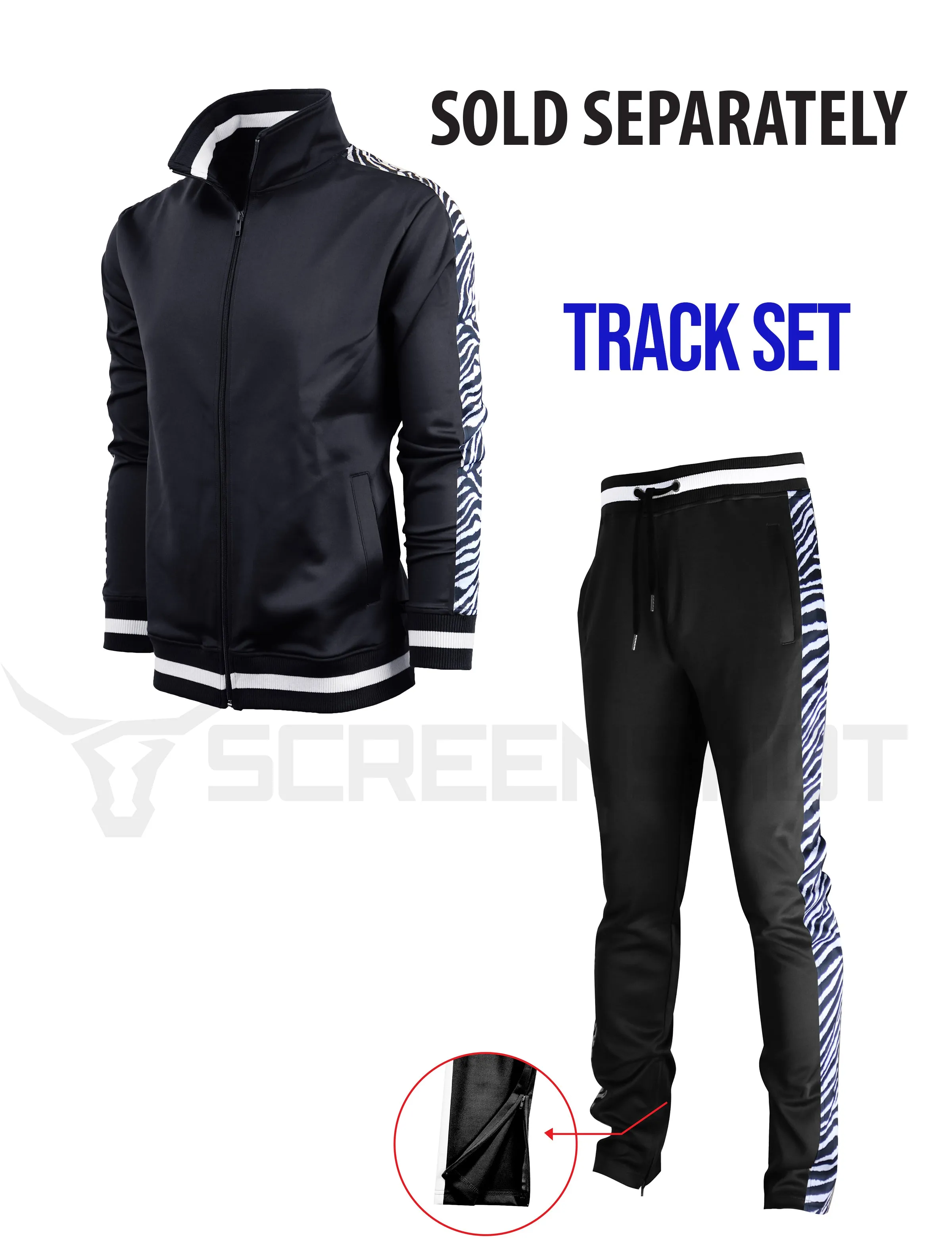 P11004-PRINT TRACK PANTS (BLACK/ZB)