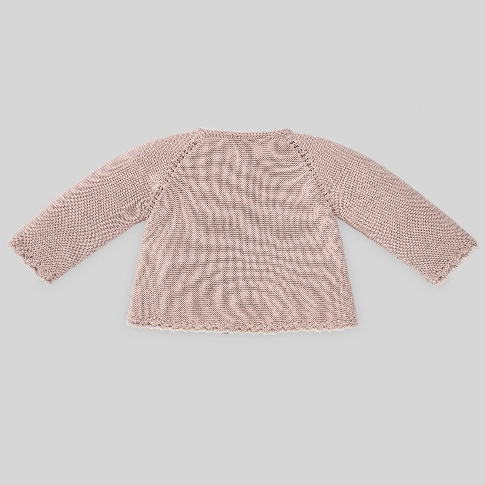 Paz Rodriguez Baby Girl Essential Pink Knit Cardigan