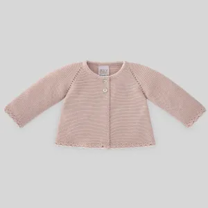 Paz Rodriguez Baby Girl Essential Pink Knit Cardigan