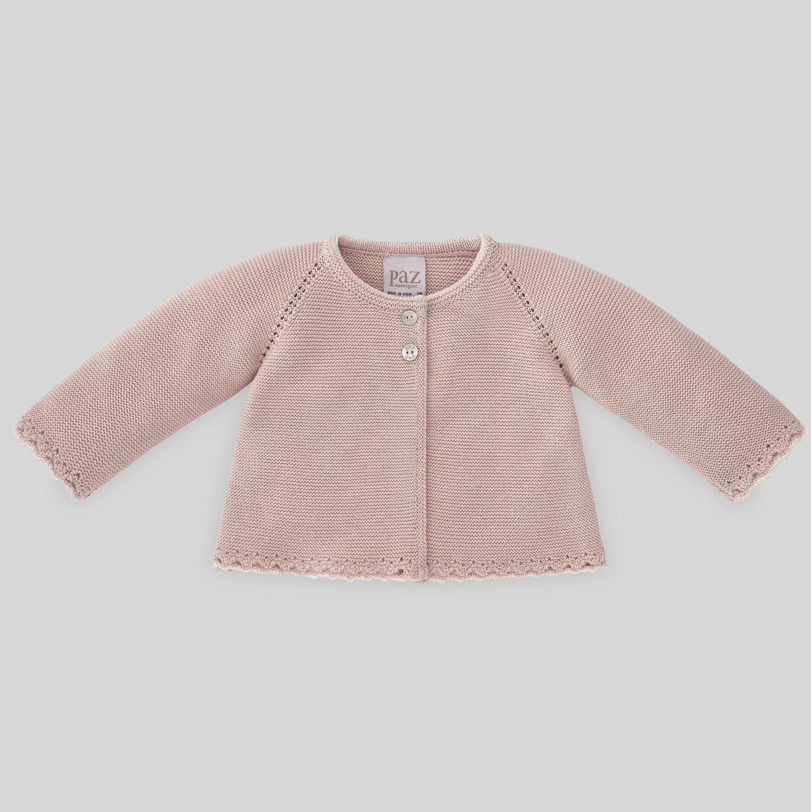 Paz Rodriguez Baby Girl Essential Pink Knit Cardigan