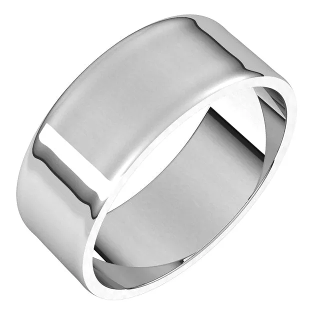 Platinum Flat Ultra-Light Wedding Band, 7 mm Wide