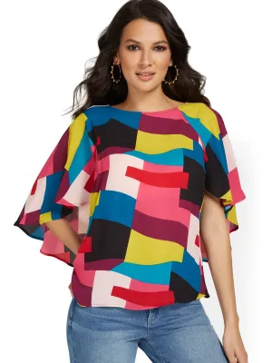 Printed Cape Top