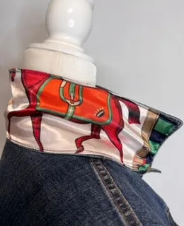 "Across The Board" Denim Jacket Pink Orange