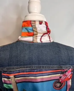 "Across The Board" Denim Jacket Pink Orange