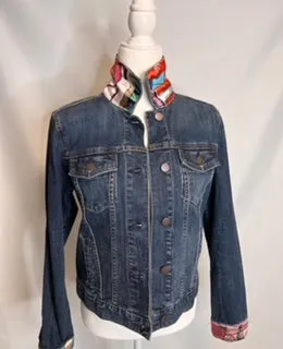 "Across The Board" Denim Jacket Pink Orange