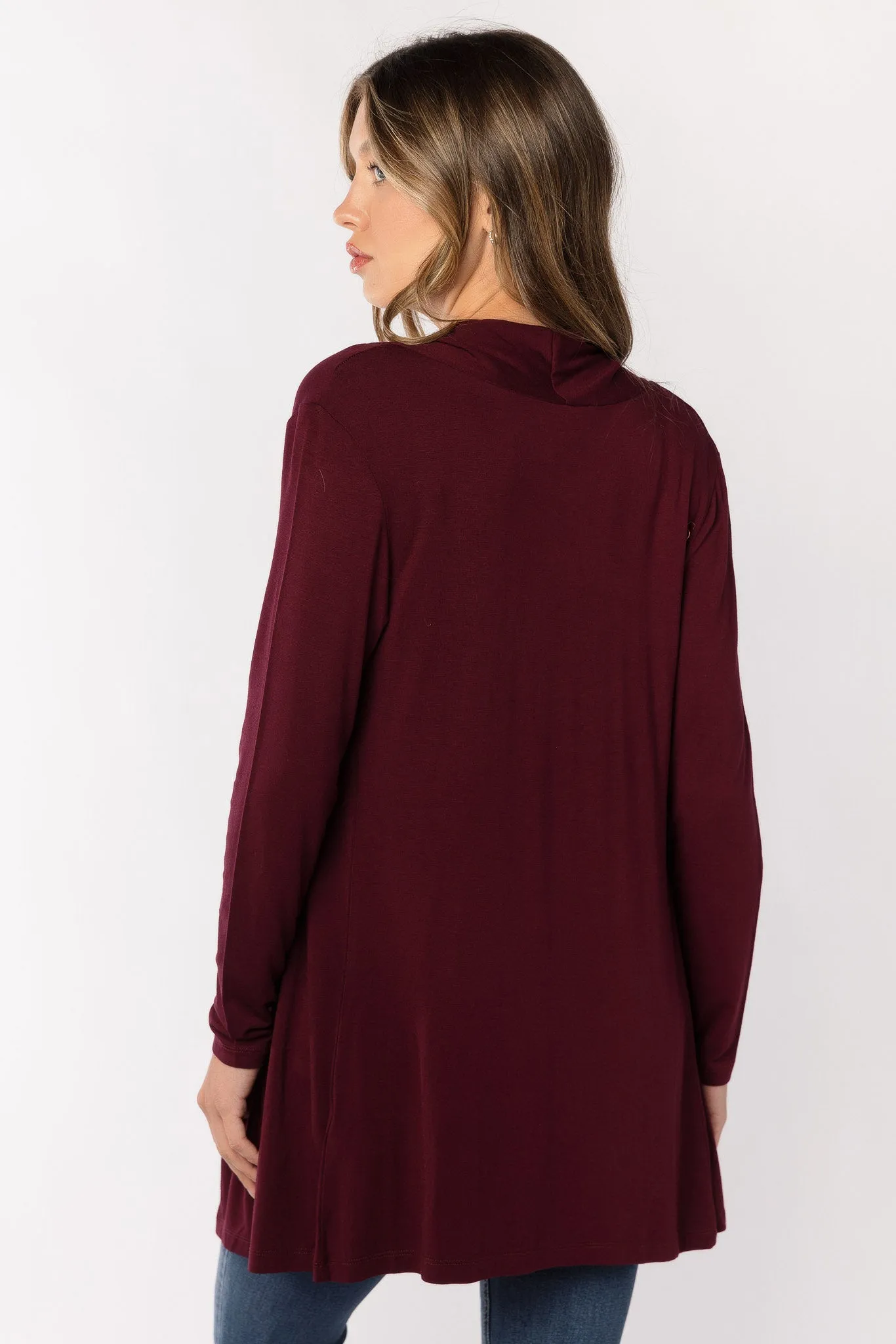 Rayon Long Sleeve Open Cardigan
