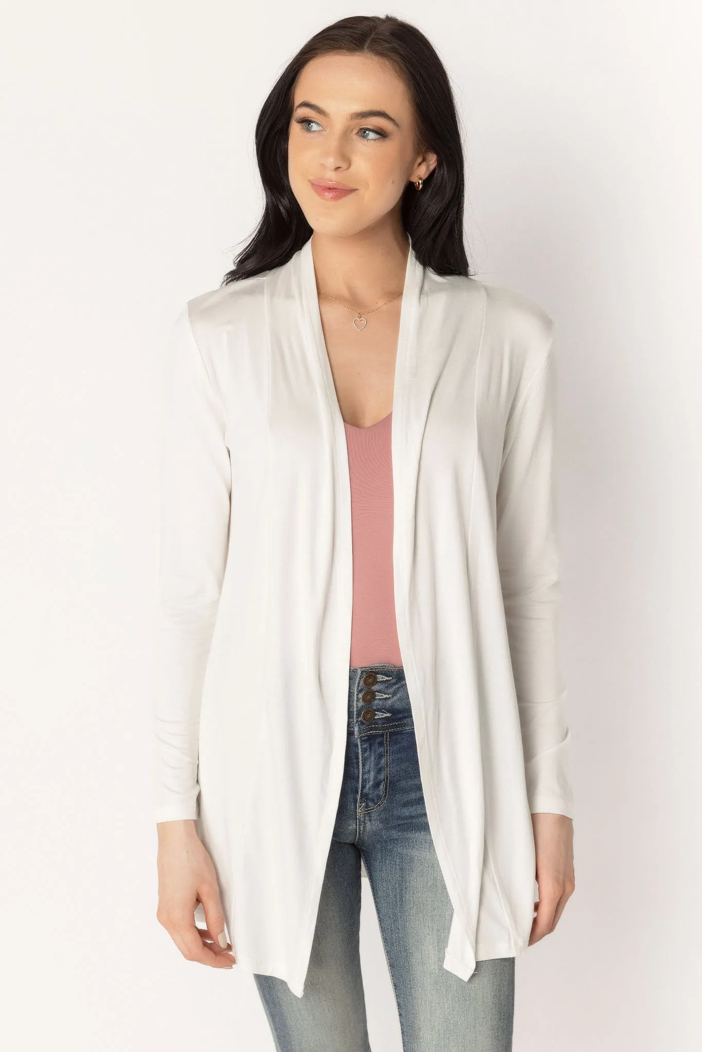 Rayon Long Sleeve Open Cardigan