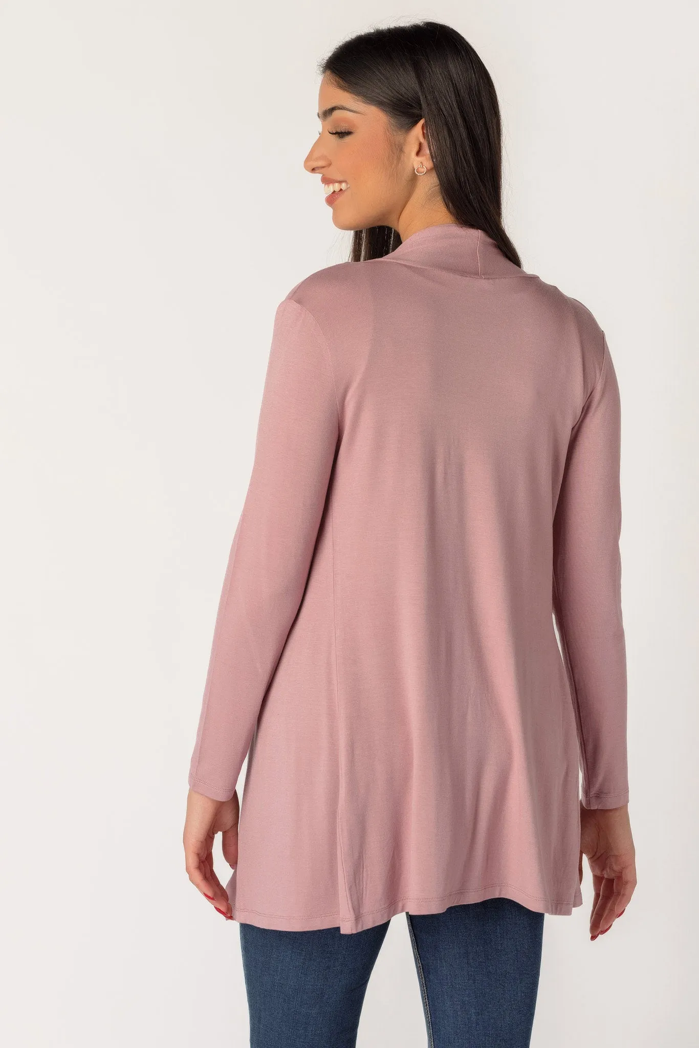 Rayon Long Sleeve Open Cardigan