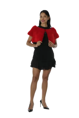 Red Dyed Mink Capelet