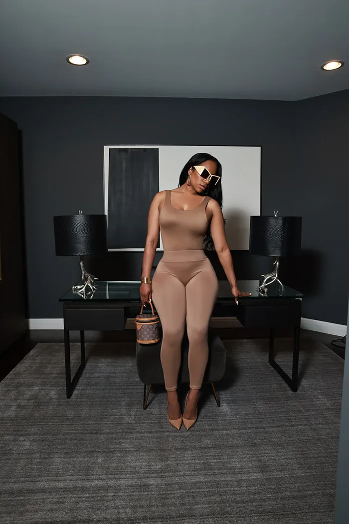 Second Skin Sculpting Sleeveless Bodysuit - Latte