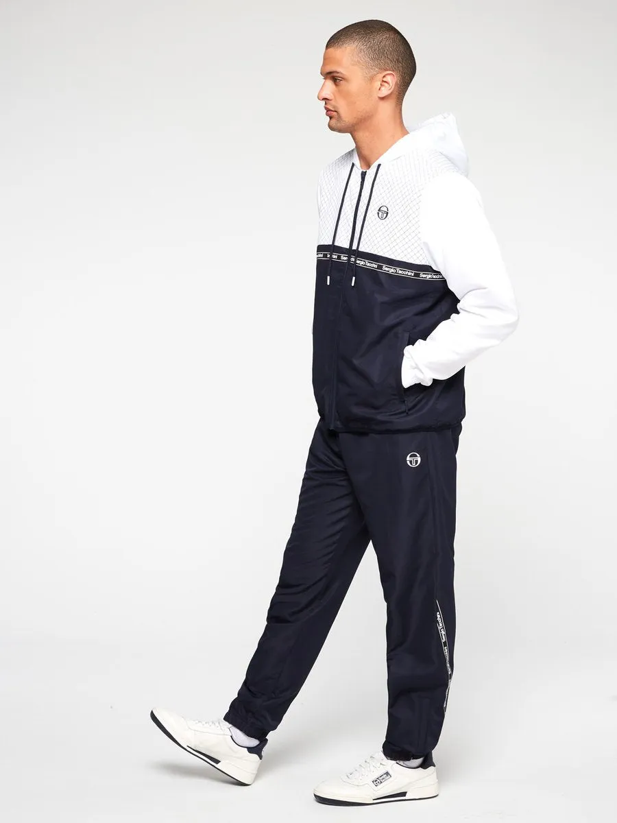 SERGIO TACHINNI NAPIER HOOD MEN’S TRACKSUIT- WHITE /NAVY/NTKWH