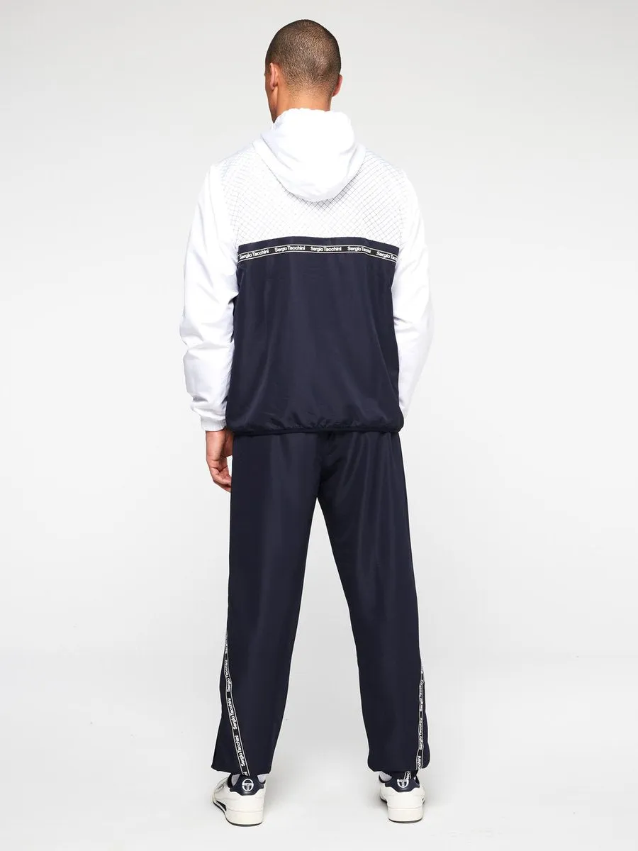SERGIO TACHINNI NAPIER HOOD MEN’S TRACKSUIT- WHITE /NAVY/NTKWH