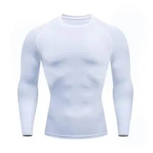 Sleek Long Sleeve White Compression Shirt