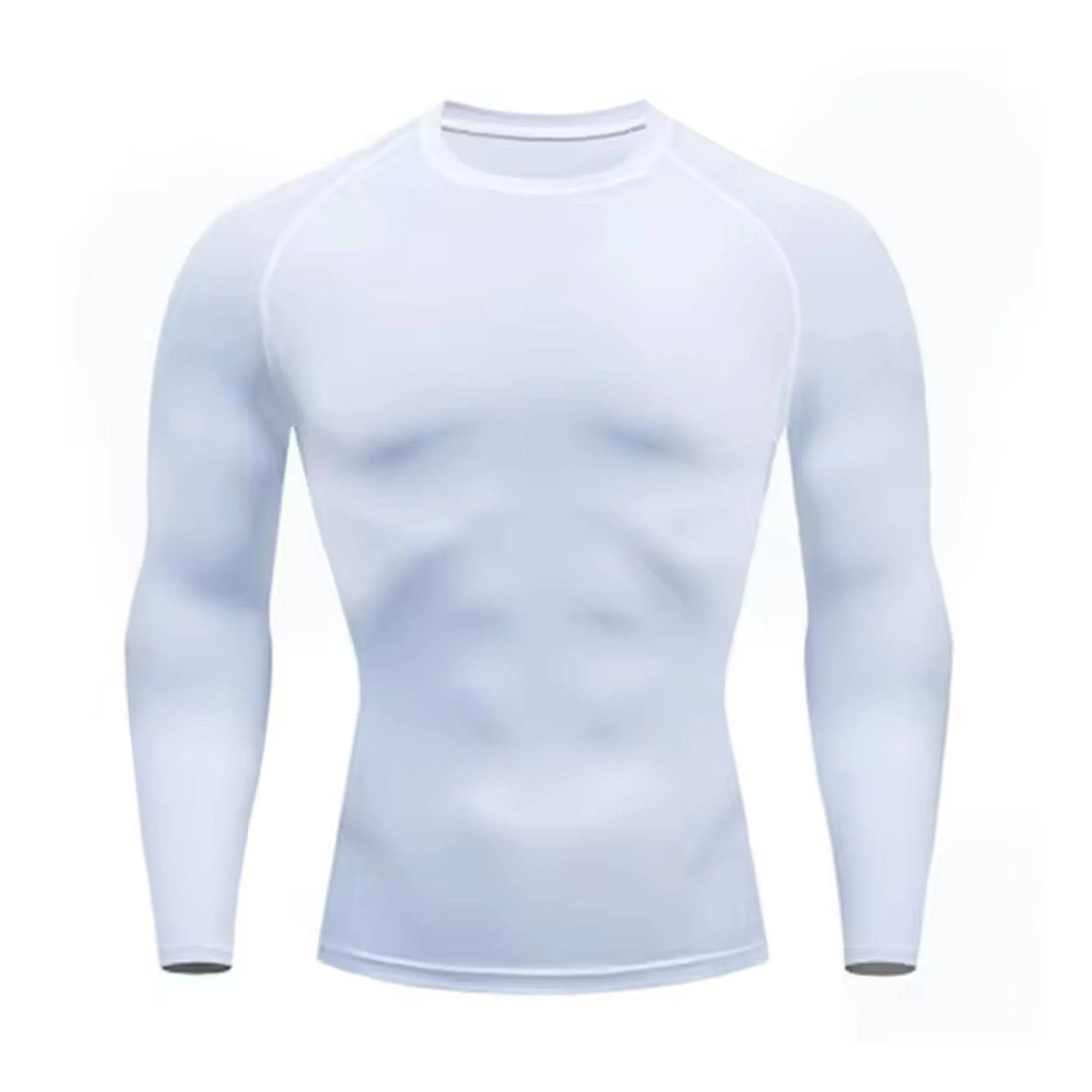 Sleek Long Sleeve White Compression Shirt