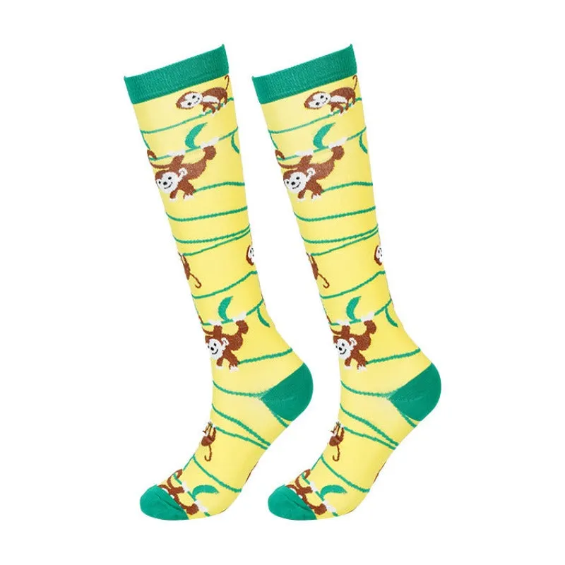 Spring Summer Animal Cartoon Compression Socks 7 Pairs