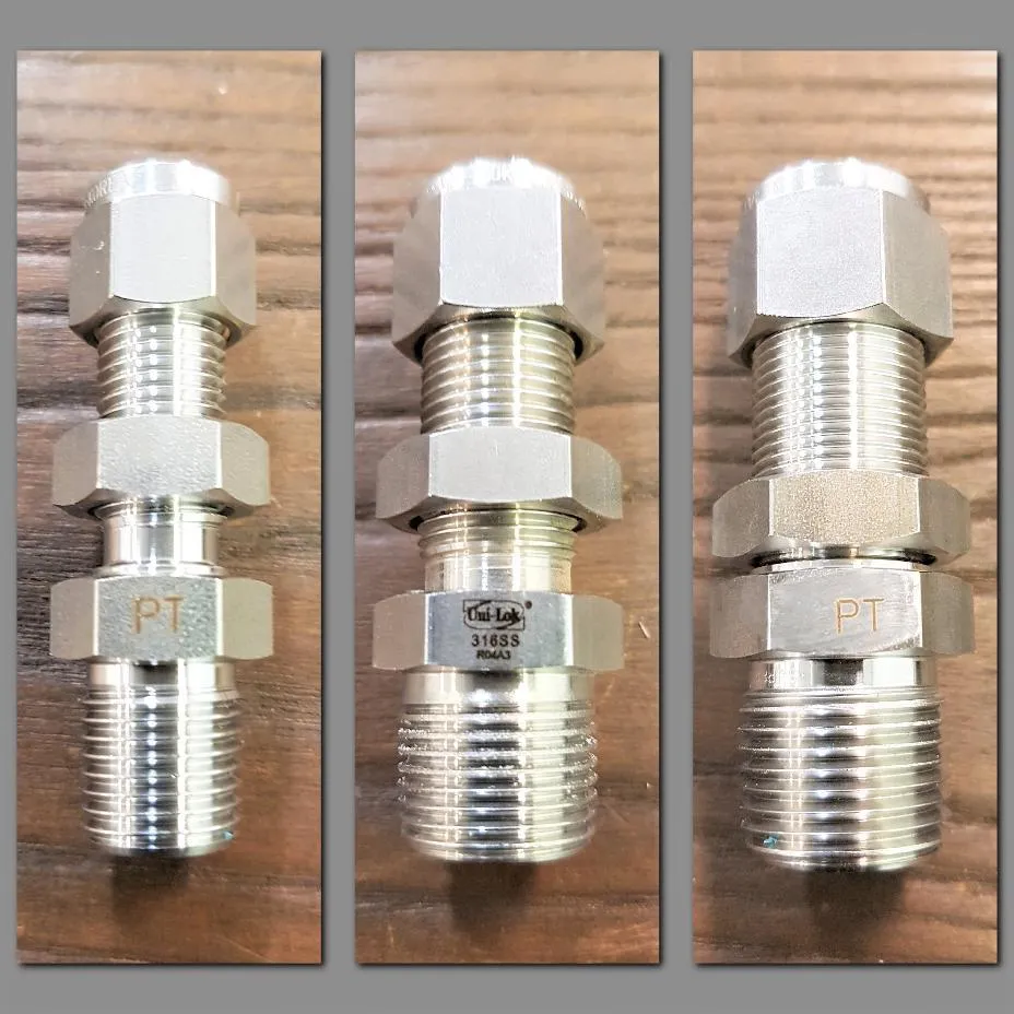 Stainless Steel Compression Male Bulkhead Connectors