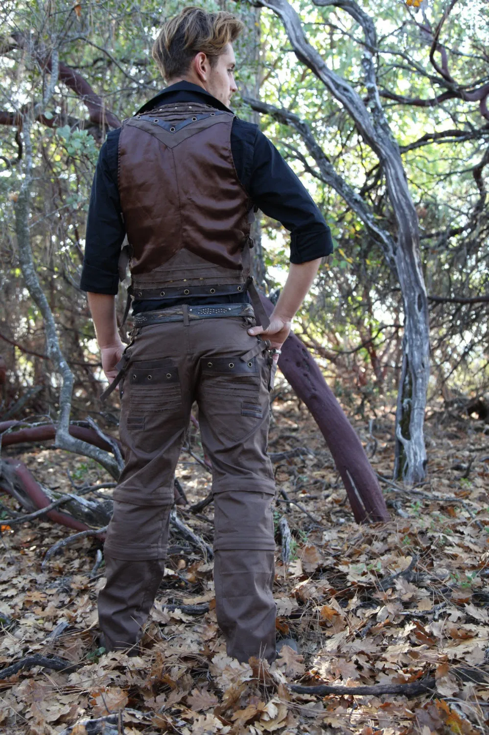 Steampunk Suit - Medium, Black, Mens Suit, Festival Clothing, Burning Man, Mad Max, Hipster, Gift for Boyfriend, Pirate Pants, Linealot Suit