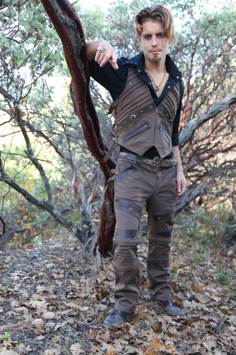 Steampunk Suit - Medium, Black, Mens Suit, Festival Clothing, Burning Man, Mad Max, Hipster, Gift for Boyfriend, Pirate Pants, Linealot Suit